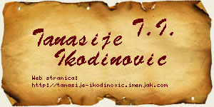 Tanasije Ikodinović vizit kartica